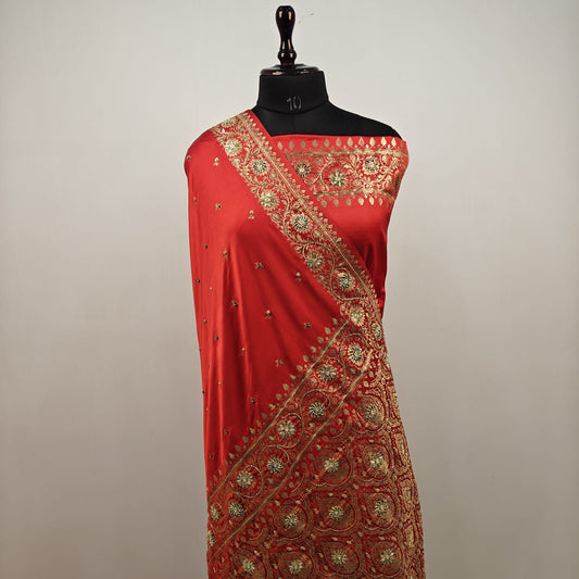 Banarasi Katan Satin Saree with Hand Zardozi Work