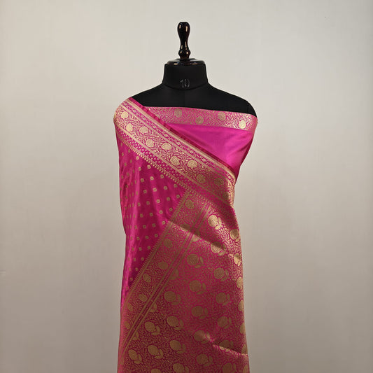 Fancy Satin Silk Saree in Pink