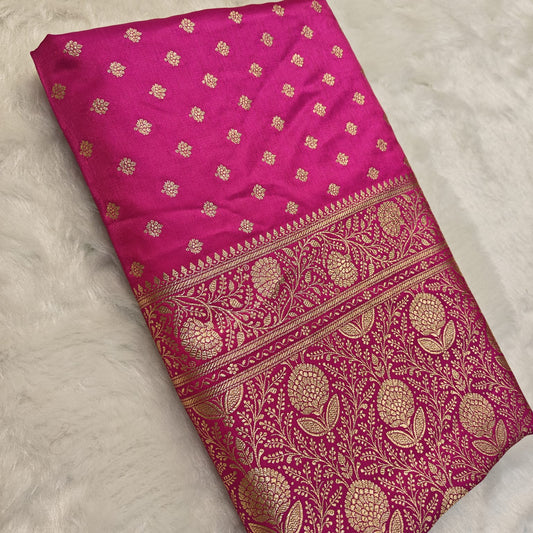 Fancy Satin Silk Saree in Pink