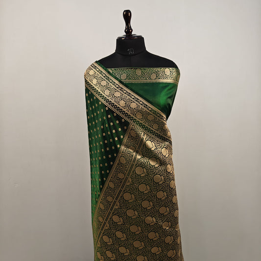 Fancy Satin Silk Saree - Green