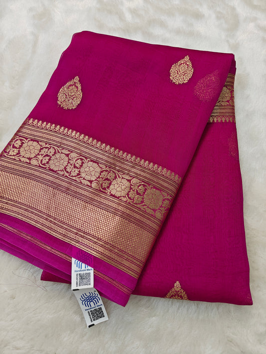 Pure handloom kora organza silk saree