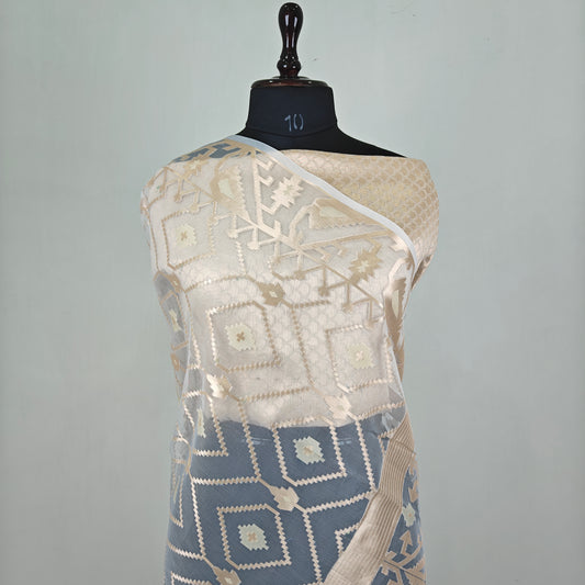 Organza muslin jamdani saree