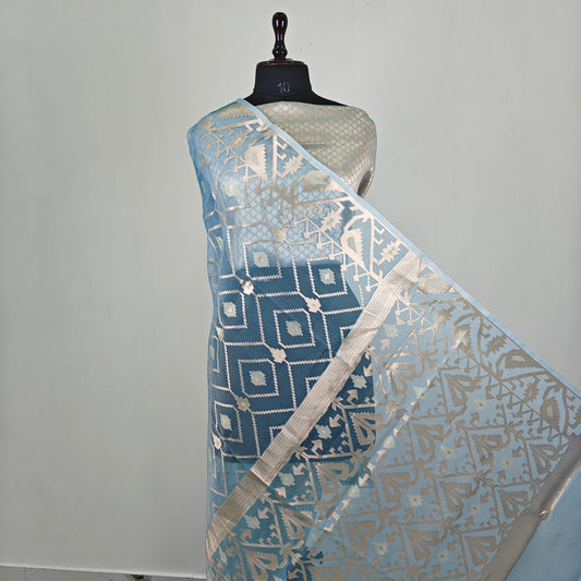 Organza muslin jamdani saree