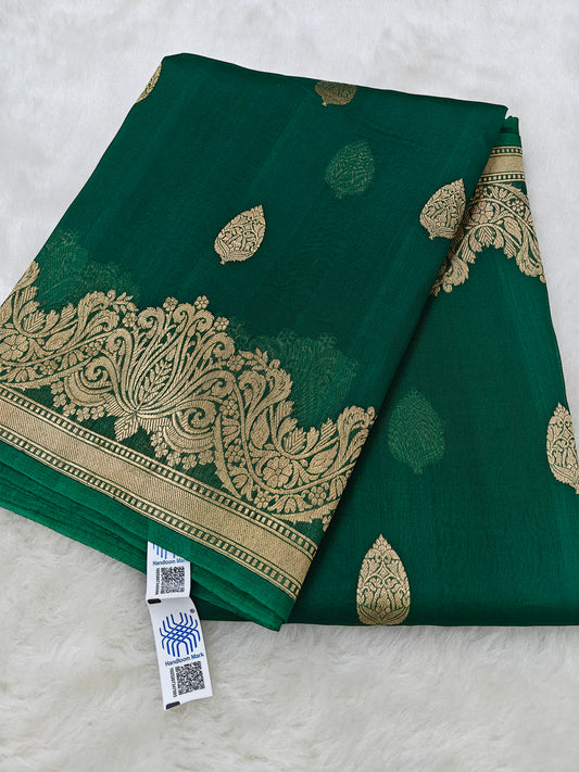 Pure handloom kora organza silk saree