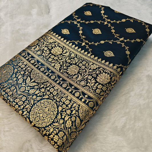 Fancy Satin Silk Saree in Royal Blue