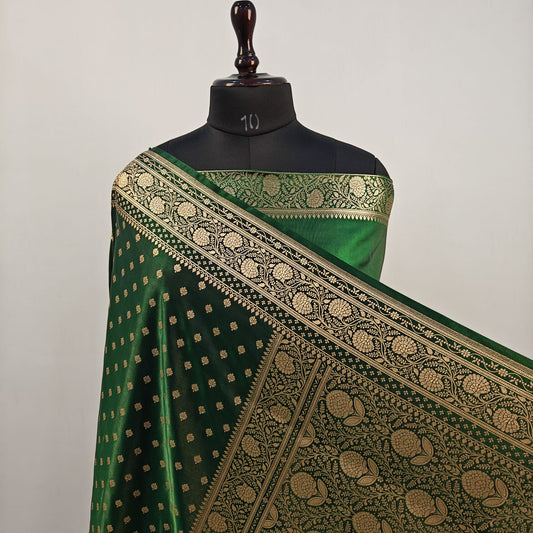 Fancy Satin Silk Saree - Green