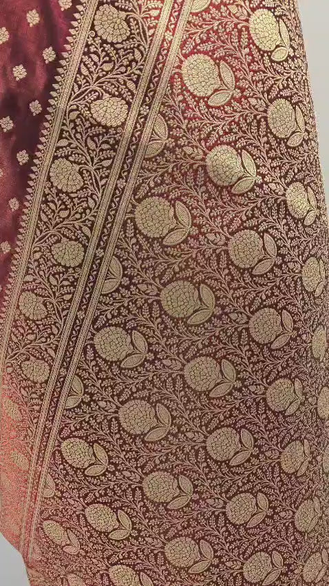 Fancy Satin Silk Saree in Rich Brown