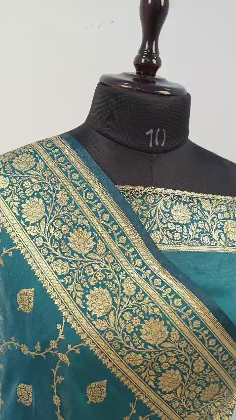 Fancy Satin Silk Saree in Royal Blue