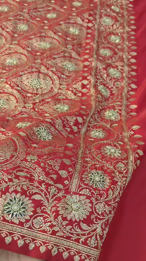 Banarasi Katan Satin Saree with Hand Zardozi Work
