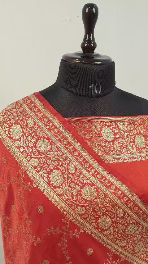 Fancy Satin Silk Saree in Red