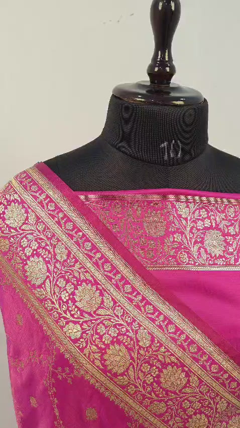 Fancy Satin Silk Saree in Pink