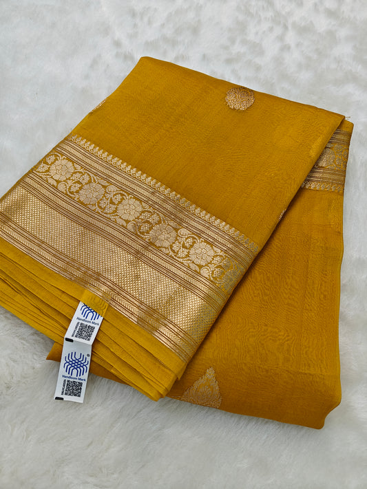 Pure handloom kora organza silk saree