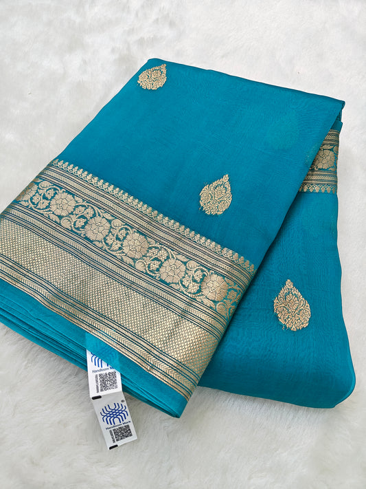 Pure handloom kora organza silk saree