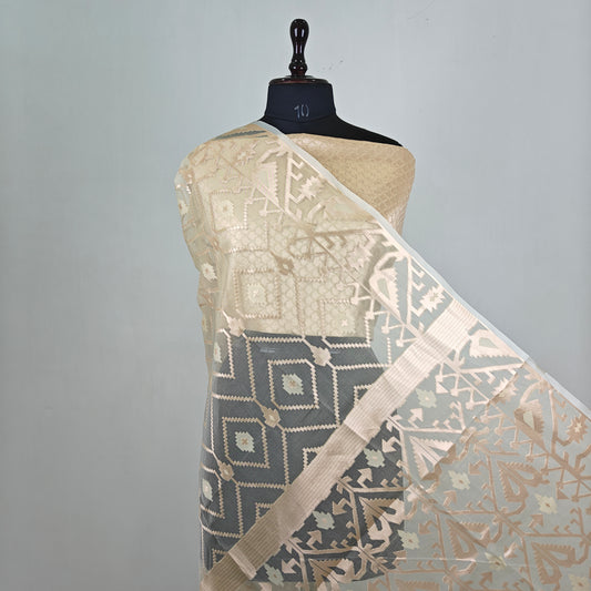 Organza muslin jamdani saree